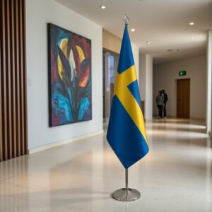 drapeau Suède avec socle