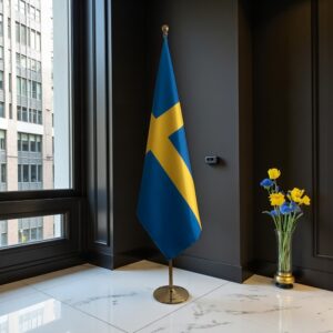 drapeau Suède sur hampe