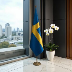 drapeau Suède sur socle