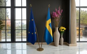 drapeau Suède avec pied