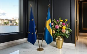 drapeau Suède avec pied