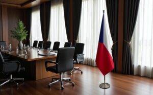 drapeau Tchequie avec mat