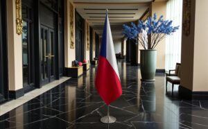 drapeau Tchequie avec mat