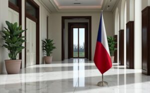 drapeau Tchequie avec mat