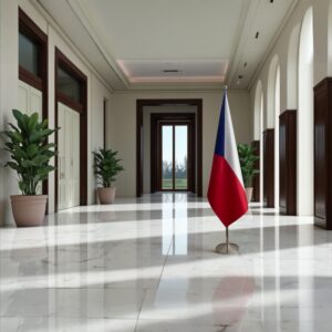 drapeau Tchequie avec mat