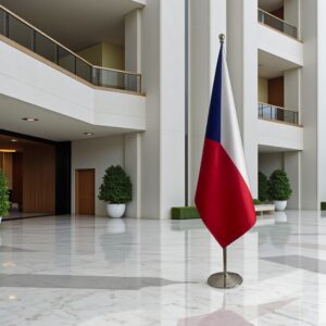 drapeau Tchequie avec mat