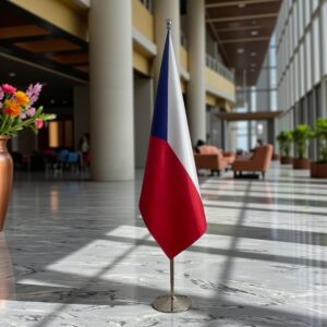 drapeau Tchequie avec mat