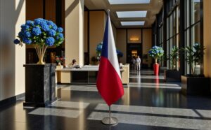 drapeau Tchequie avec mat