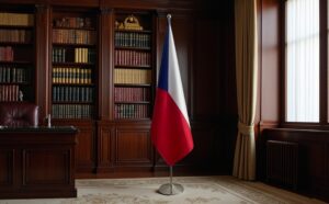 drapeau Tchequie avec mat