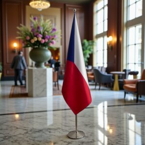 drapeau Tchequie avec mat