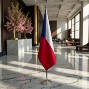 drapeau Tchequie avec mat