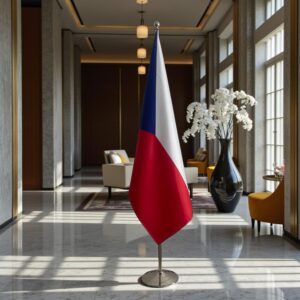 drapeau Tchequie avec mat