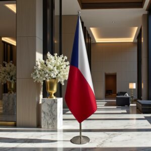 drapeau Tchequie avec mat