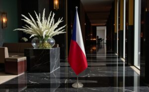 drapeau Tchequie avec mat