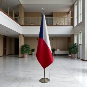 drapeau Tchequie avec mat