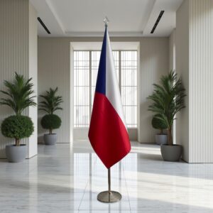 drapeau Tchequie avec mat