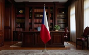 drapeau Tchequie avec mat