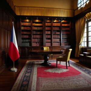 drapeau Tchequie avec mat