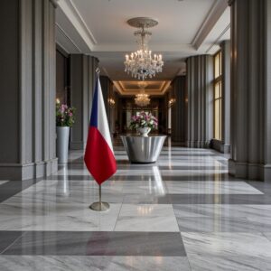 drapeau Tchequie avec mat