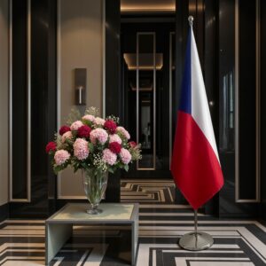 drapeau Tchequie avec pied