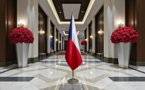 drapeau Tchequie avec pied