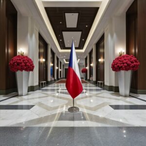 drapeau Tchequie avec pied