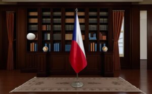 drapeau Tchequie avec pied