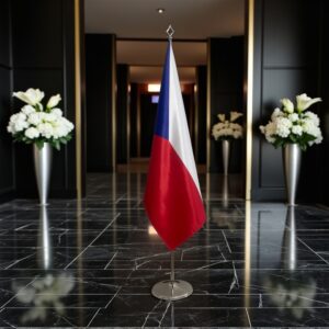 drapeau Tchequie avec pied