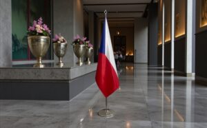 drapeau Tchequie avec pied