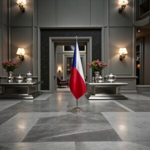 drapeau Tchequie avec pied