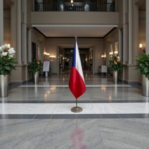 drapeau Tchequie avec pied