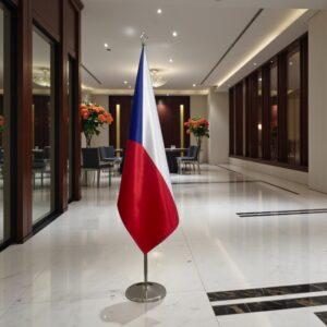 drapeau Tchequie avec pied