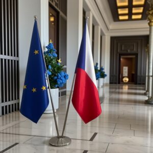drapeau Tchequie et UE