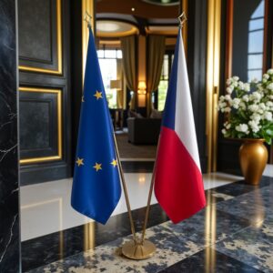 drapeau Tchequie et UE