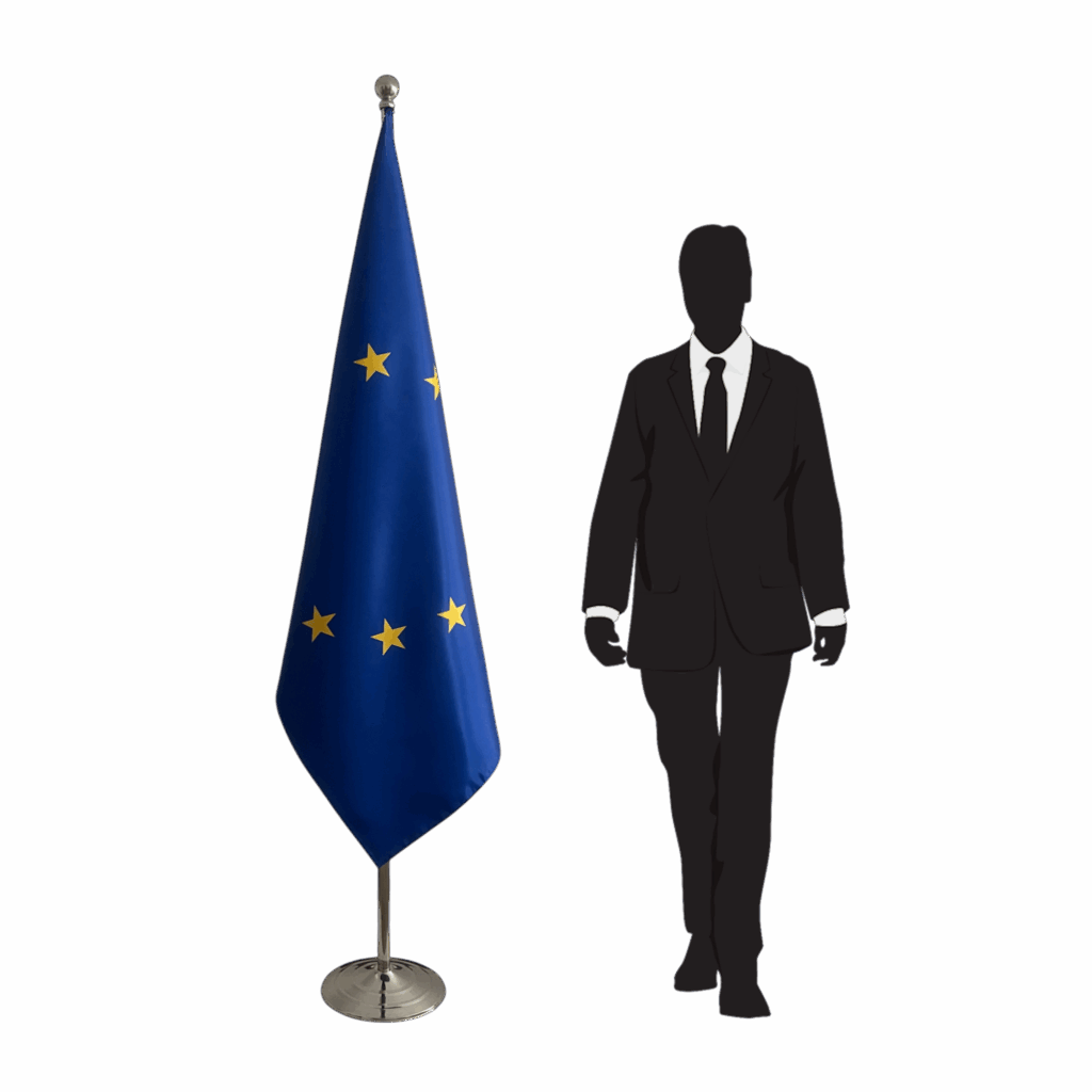 drapeau UE sur pied