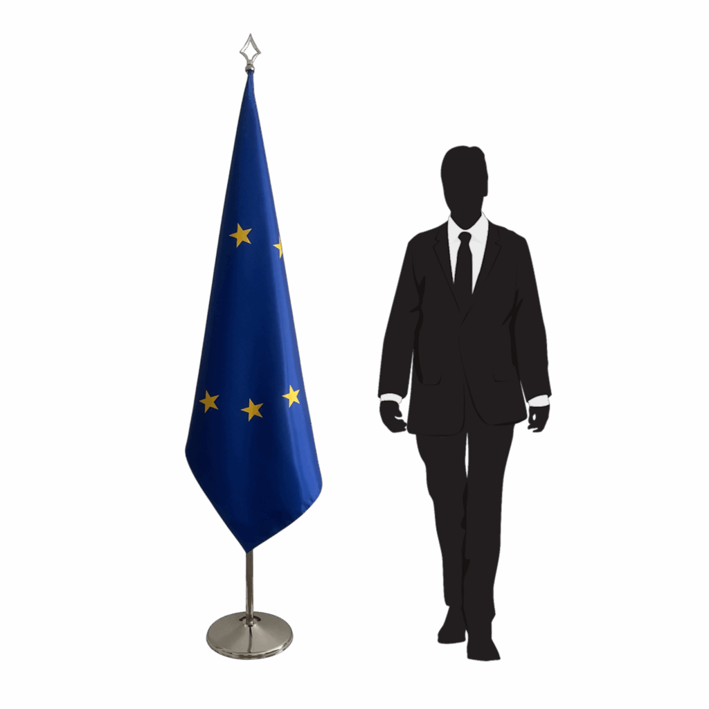drapeau UE sur pied