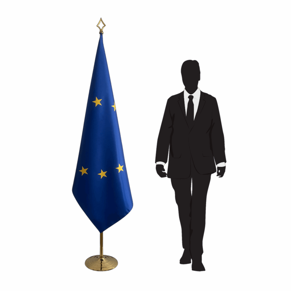 drapeau UE sur pied