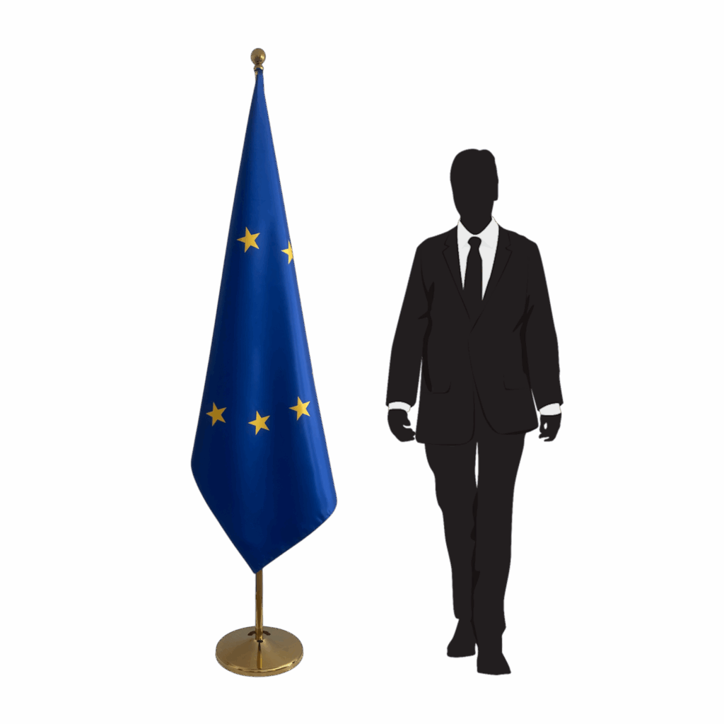 drapeau UE sur pied