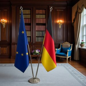 pied socle drapeau allemand avec allemand avec socle en acier brossé officiel