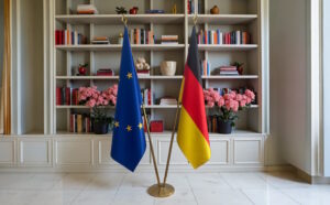 Pavillon allemand sur socle en marbre lourd