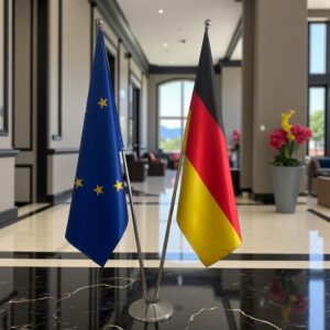 drapeau allemand avec socle