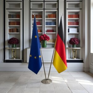 pied socle drapeau allemand avec allemand avec socle en acier brossé robuste