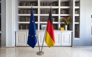 pied socle drapeau allemand avec allemand avec socle en acier brossé de protocole