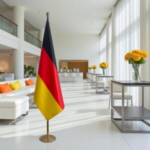 drapeau allemand sur hampe