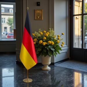 drapeau allemand sur hampe