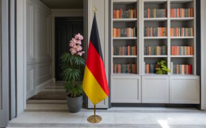 drapeau allemand sur hampe