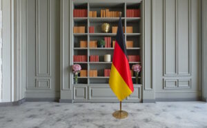 drapeau allemand sur hampe