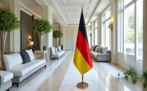 drapeau allemand sur hampe
