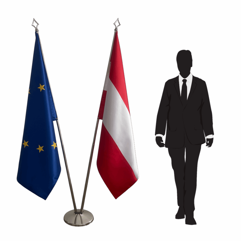 drapeau autriche sur pied