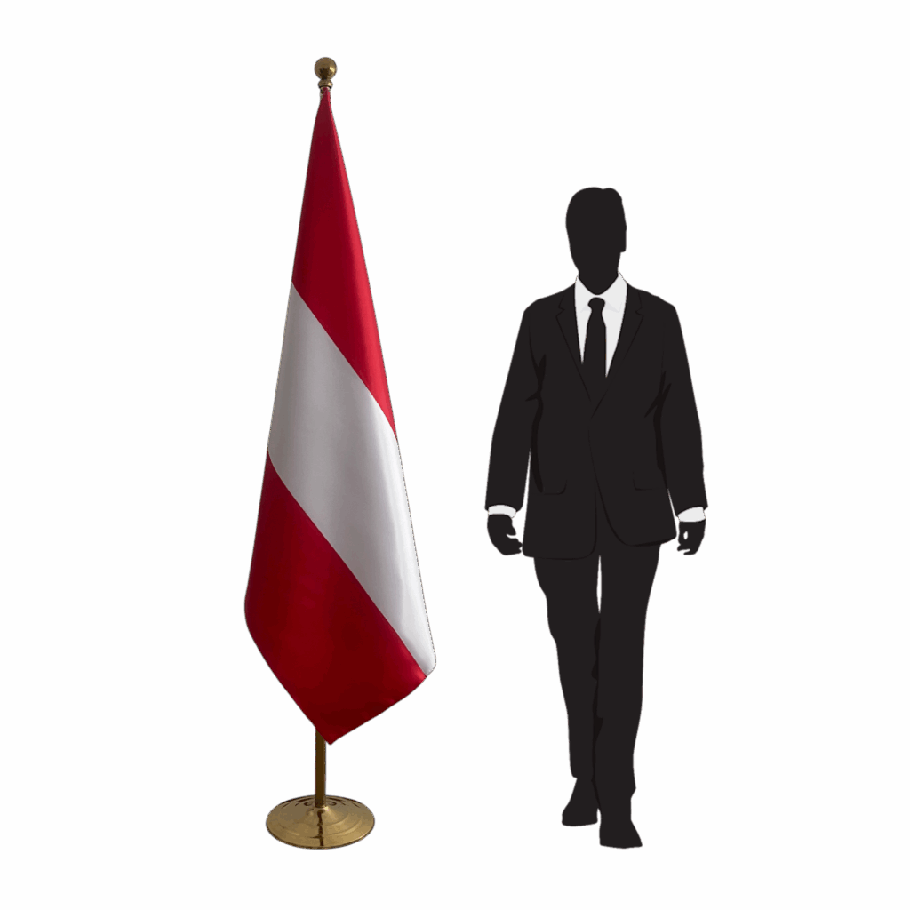 Bannière autriche sur socle en marbre antidérapant